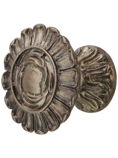 French Court Cabinet Knob - 1 1/4 inch Diameter in Monticello Silver.